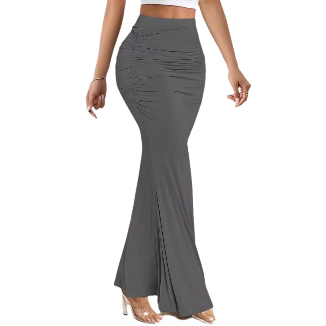 Sexy Slim Pleated Long Dress