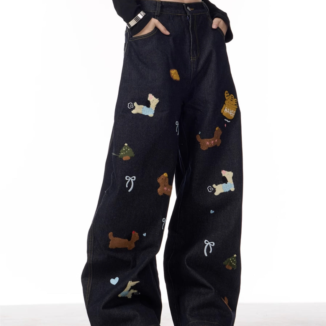 Sausage Dog Patchwork Jeans