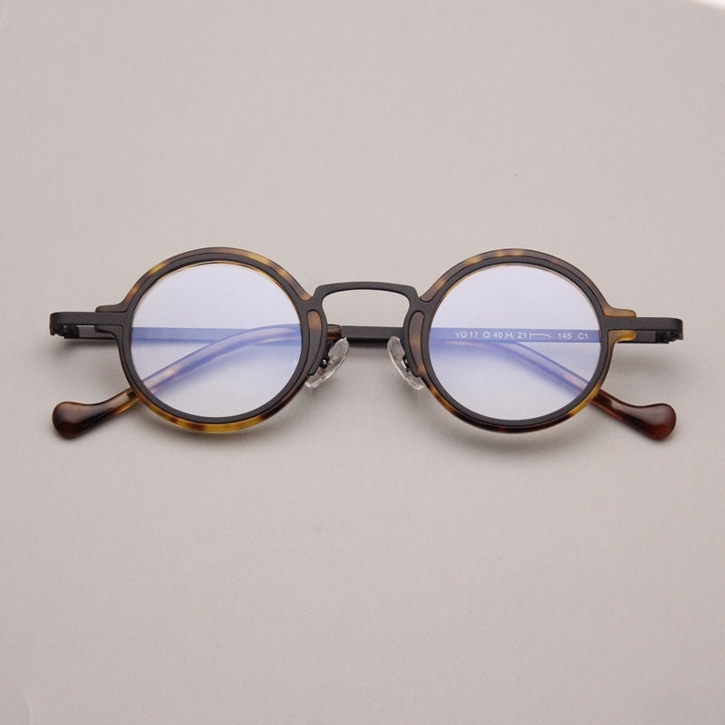Retro Hawksbill Metal Round Frame Glasses