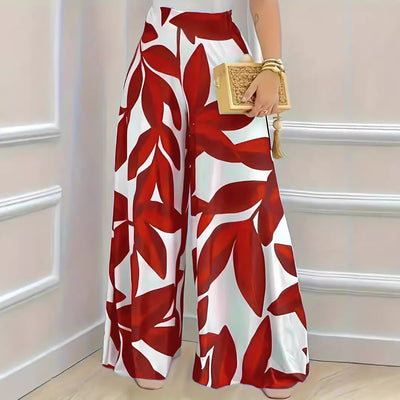 Printed High Waist Wide-leg Pants