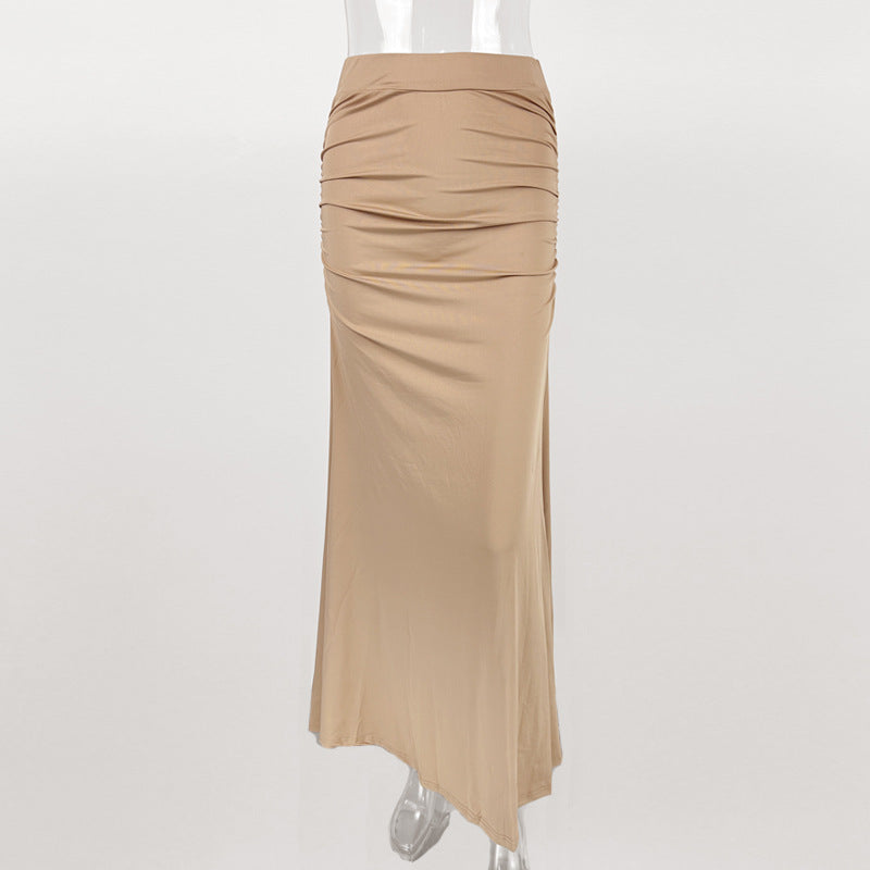 Sexy Slim Pleated Long Dress