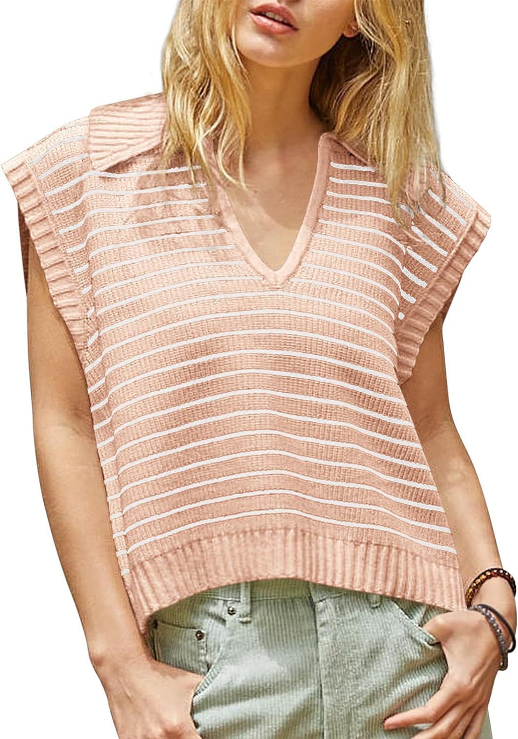 V-neck Knitted Top