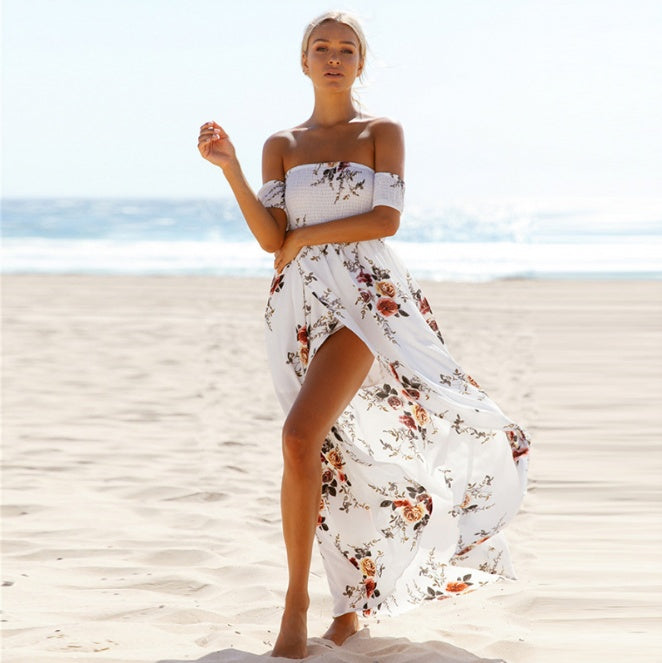 Boho Off-Shoulder Maxi Dress