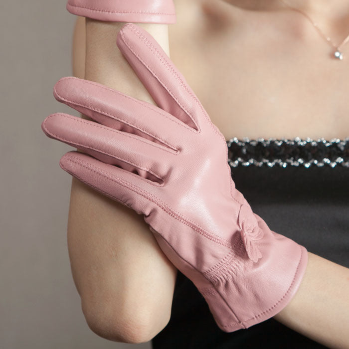 Butterfly Embellished Split-Finger Gloves
