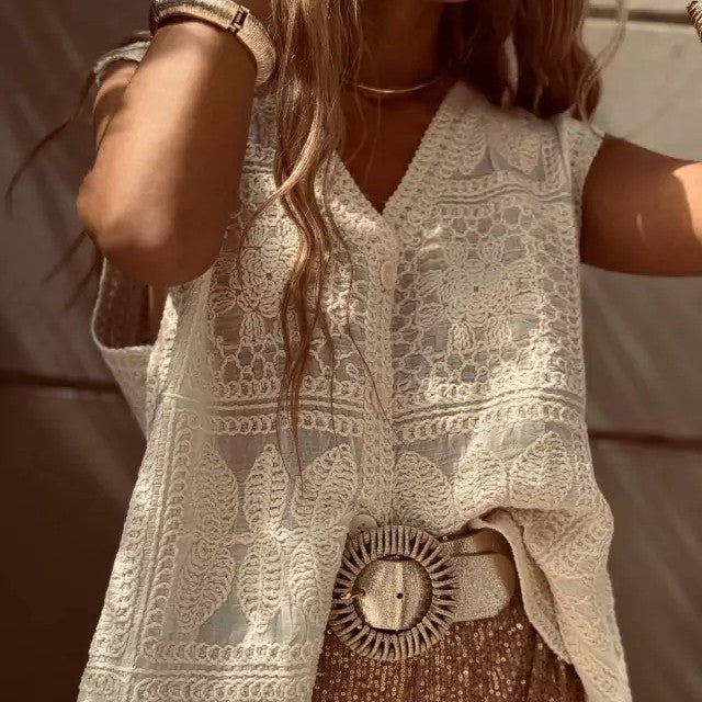 V-neck Lace Cardigan