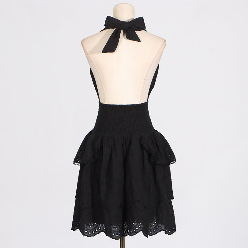 Deep V-Neck High Waist Dress