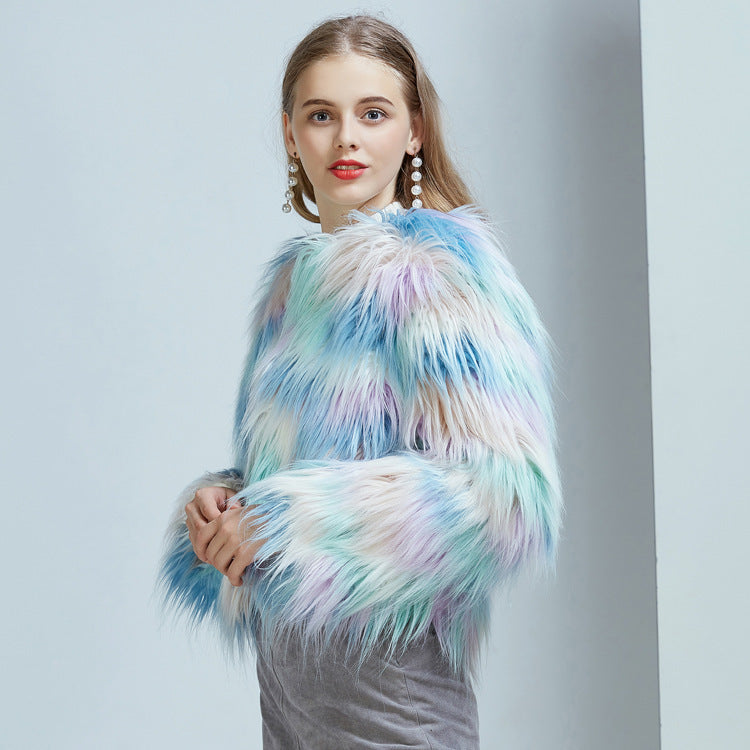 Gradient Faux Fur Coat – Luxe & Cozy Winter Essential