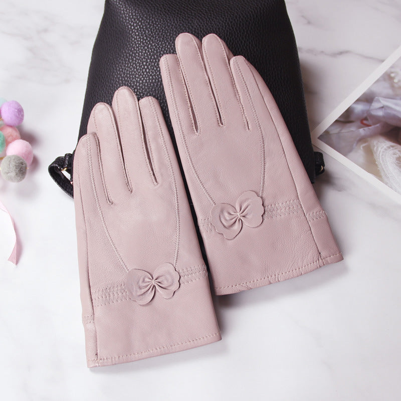 Butterfly Embellished Split-Finger Gloves