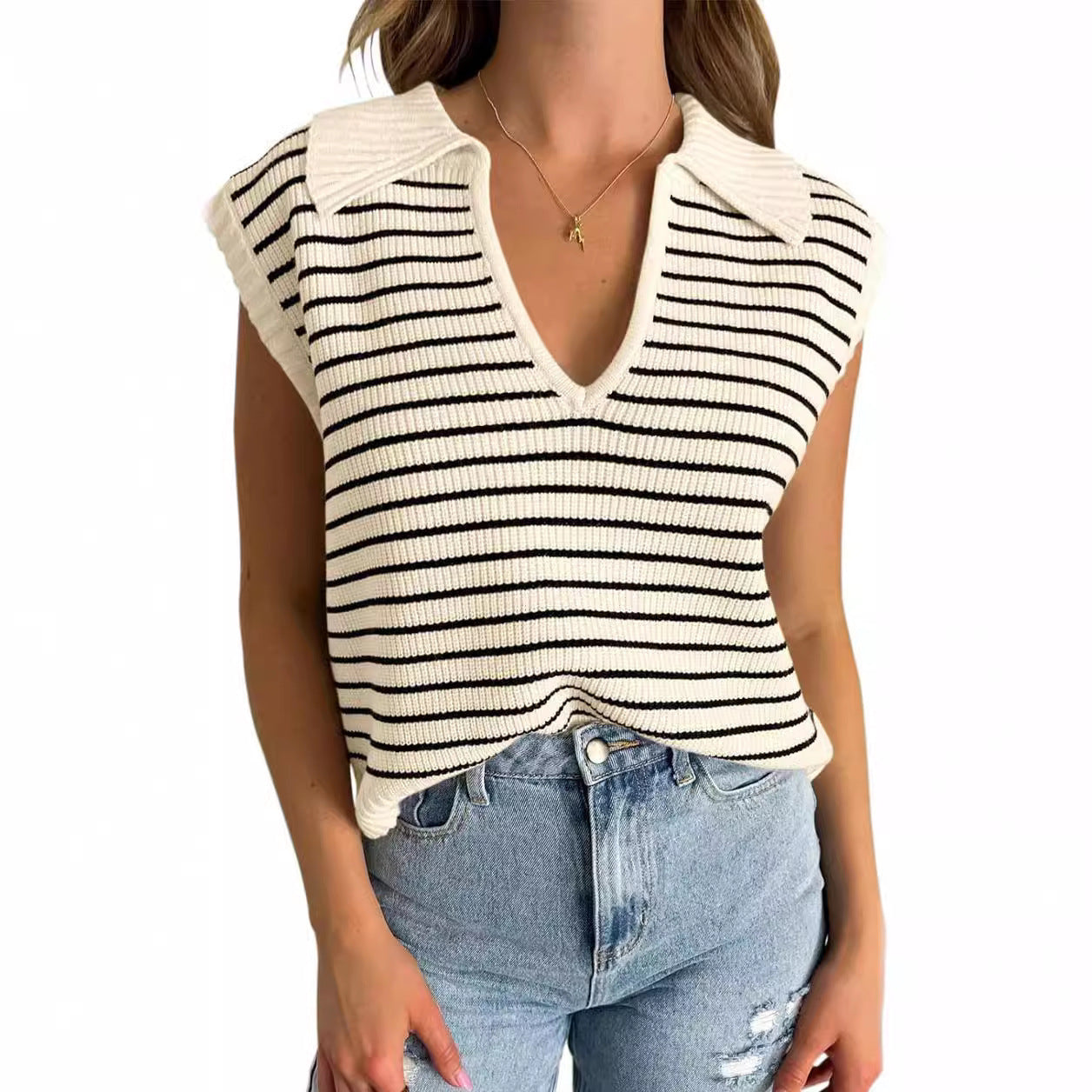 V-neck Knitted Top