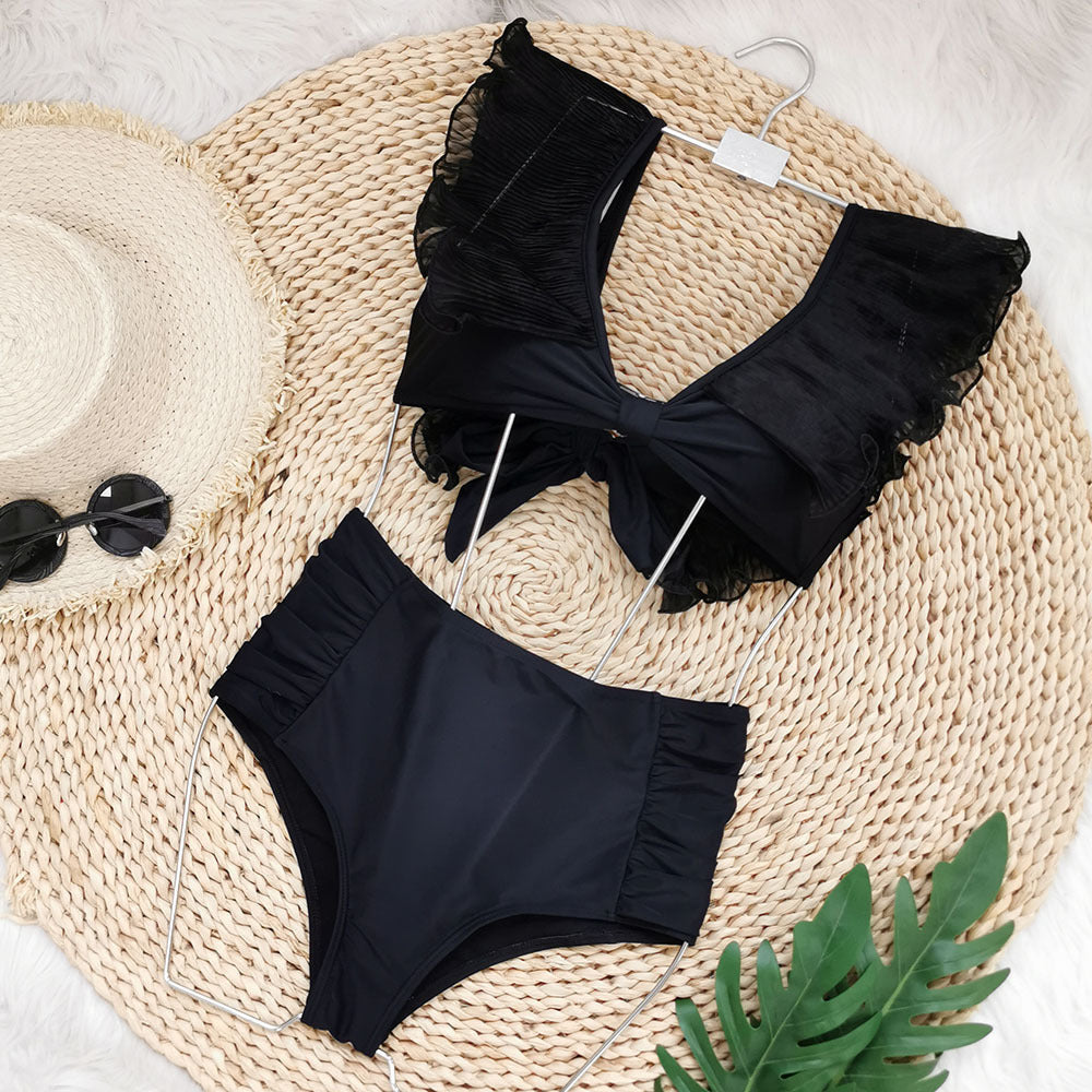 High-Waist Bandage Bikini Set