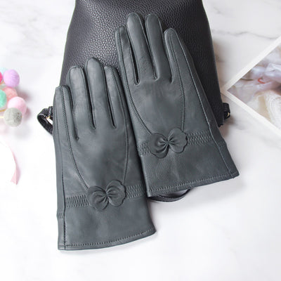 Butterfly Embellished Split-Finger Gloves