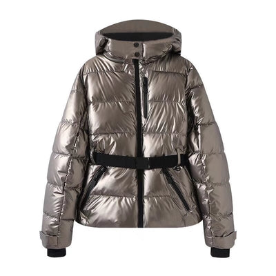 Waist-Slimming Belted Padded Jacket