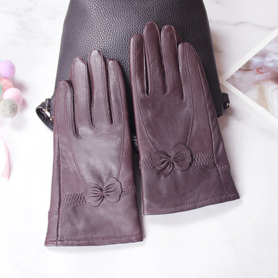 Butterfly Embellished Split-Finger Gloves