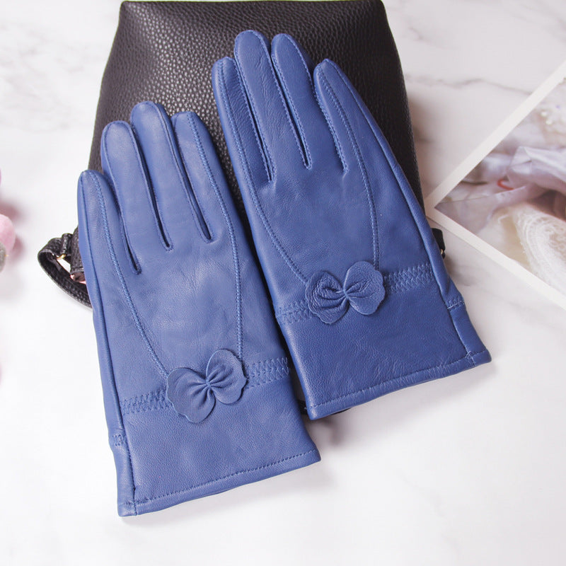 Butterfly Embellished Split-Finger Gloves