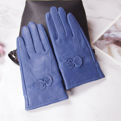 Butterfly Embellished Split-Finger Gloves
