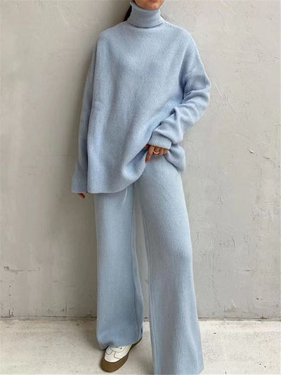 Knitted Turtleneck Sweater Tracksuit