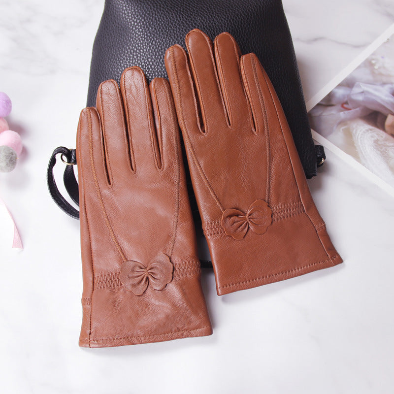 Butterfly Embellished Split-Finger Gloves