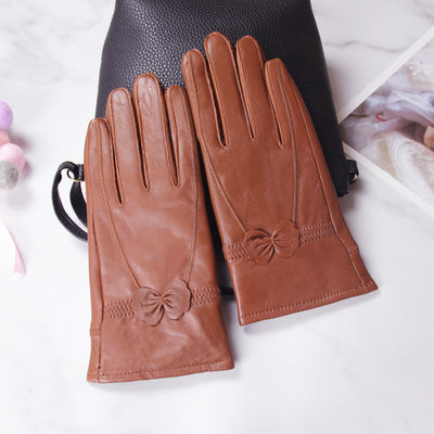 Butterfly Embellished Split-Finger Gloves