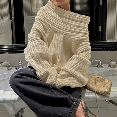 Loose Pullover Trumpet Sleeve Sweater