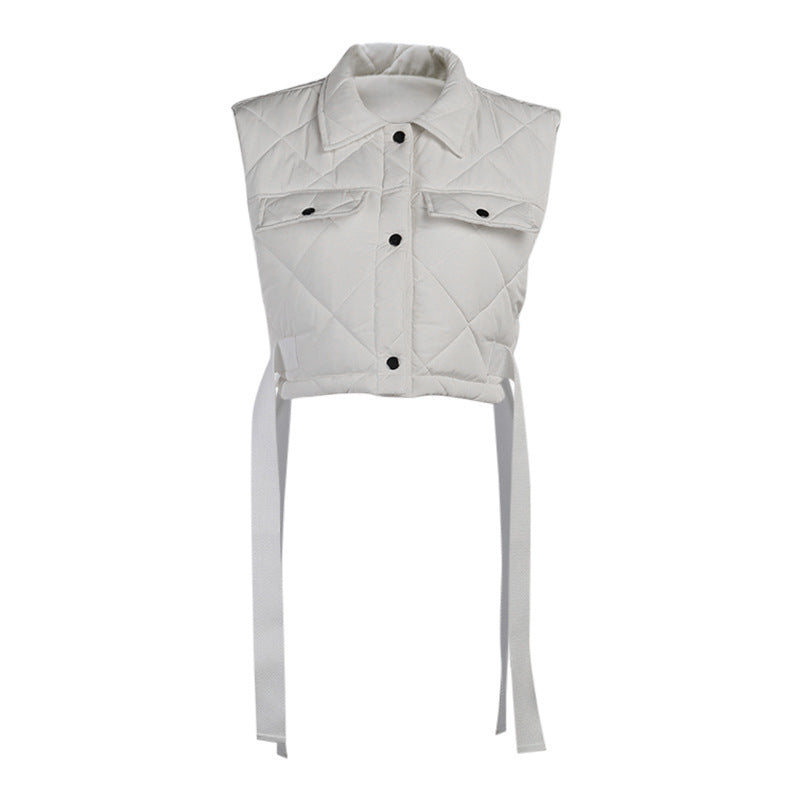 Diamond Pocket Short Vest Jacket