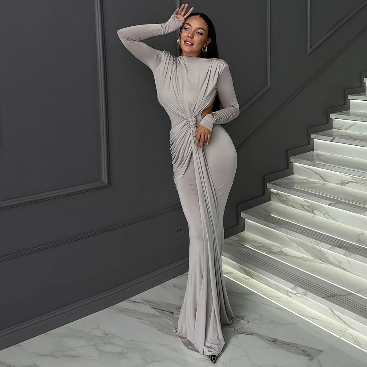 Slimming Long-Sleeve Dress
