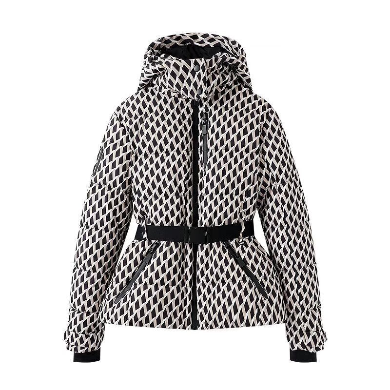 Waist-Slimming Belted Padded Jacket
