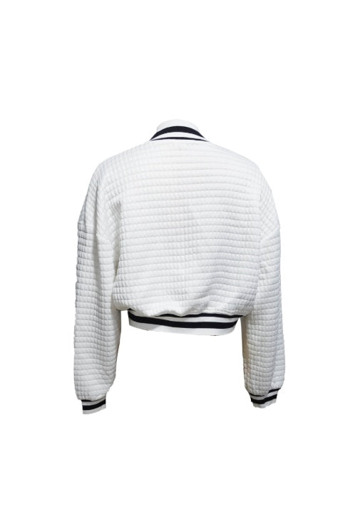 Contrast Quilted Bomber Jacket
