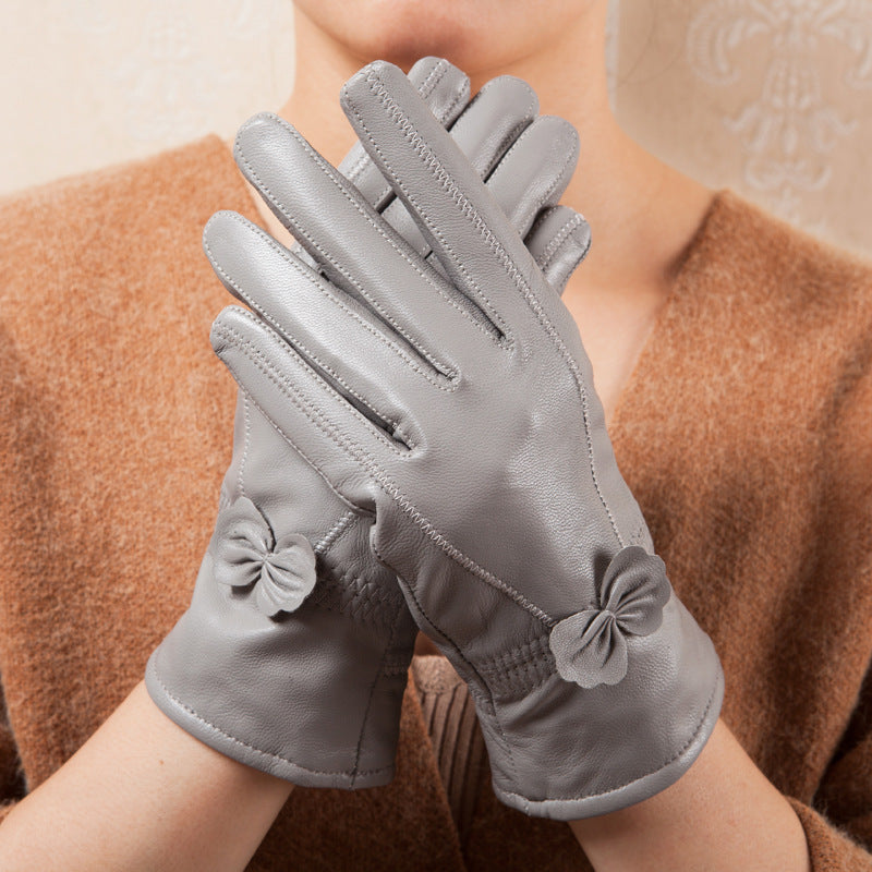 Butterfly Embellished Split-Finger Gloves