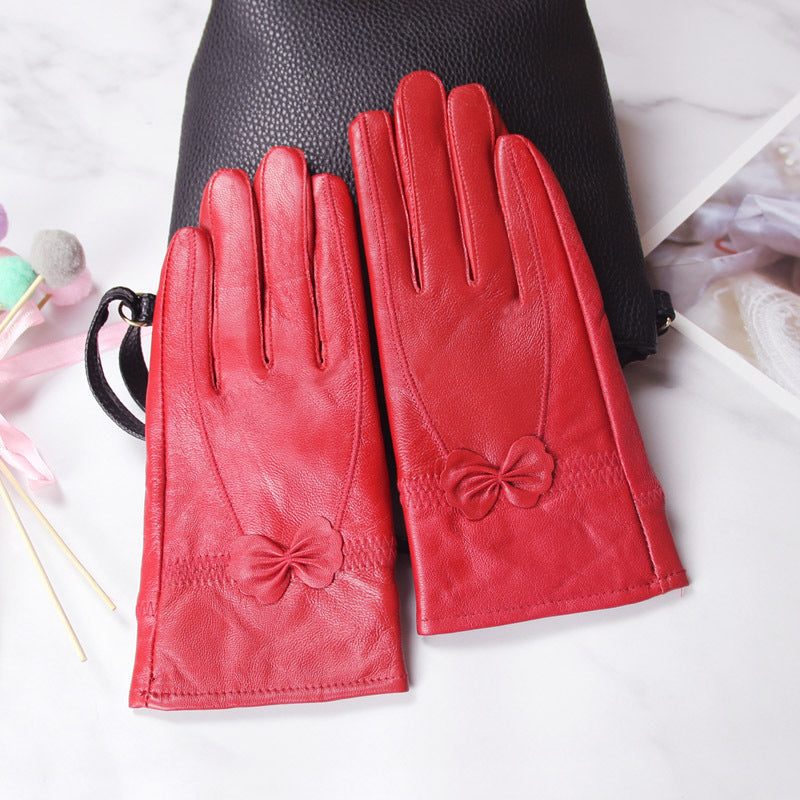 Butterfly Embellished Split-Finger Gloves