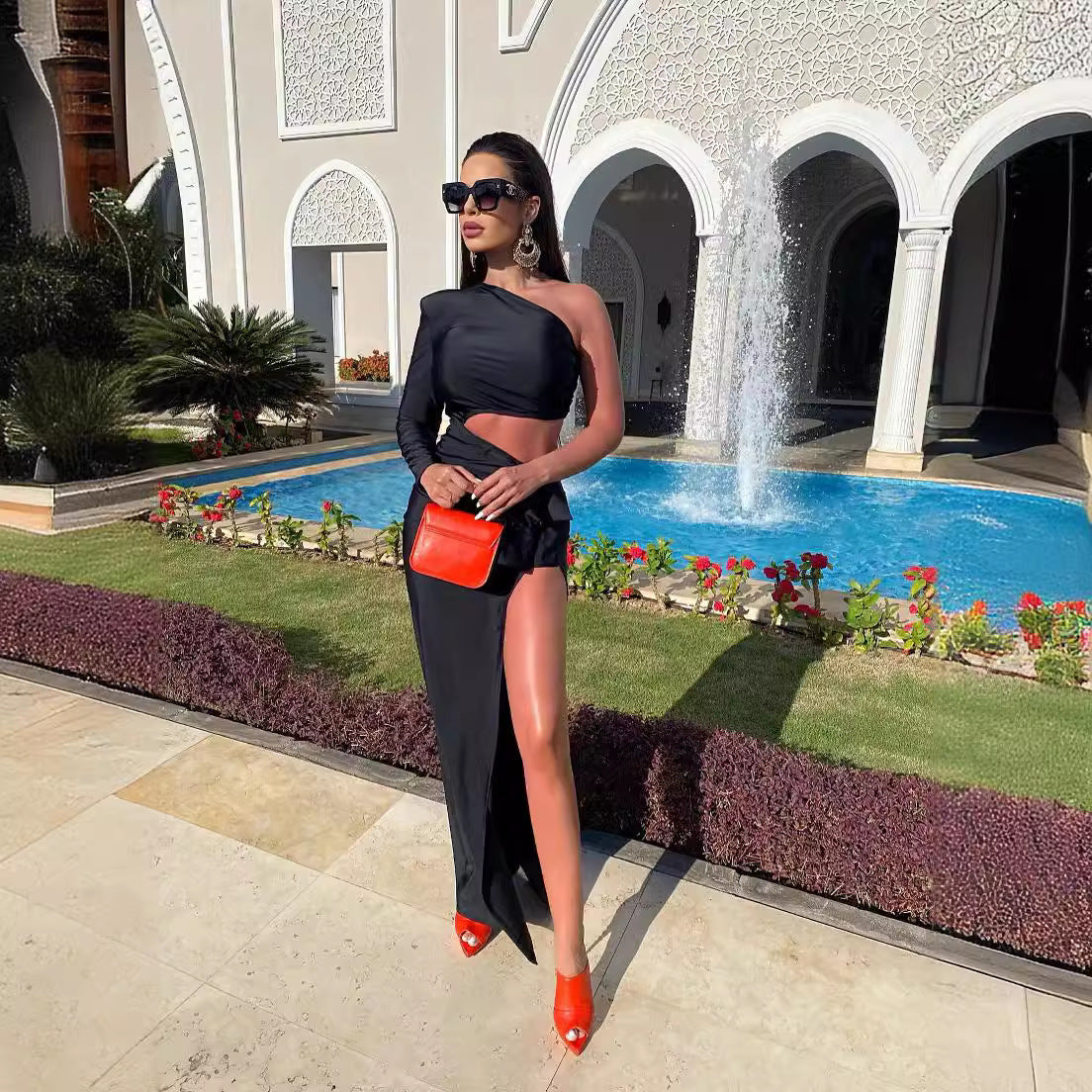 Slit Off-Shoulder Dress