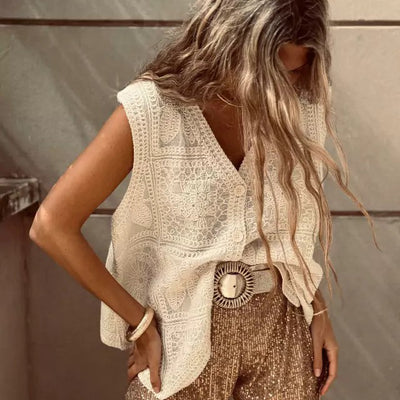 V-neck Lace Cardigan