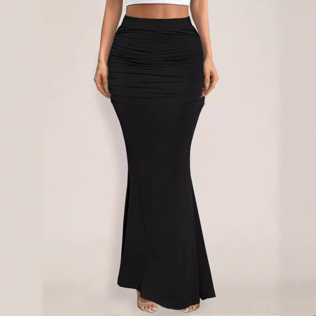 Sexy Slim Pleated Long Dress