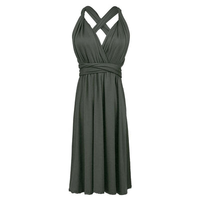 Multiple Wear Lace-up Plus Size Women's Dress