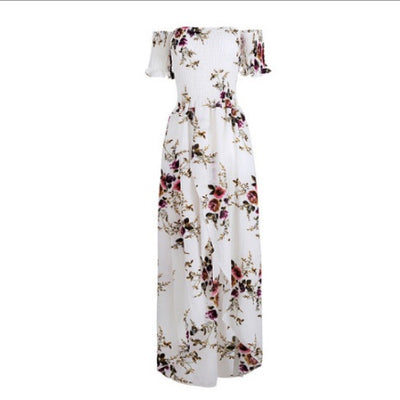 Boho Off-Shoulder Maxi Dress