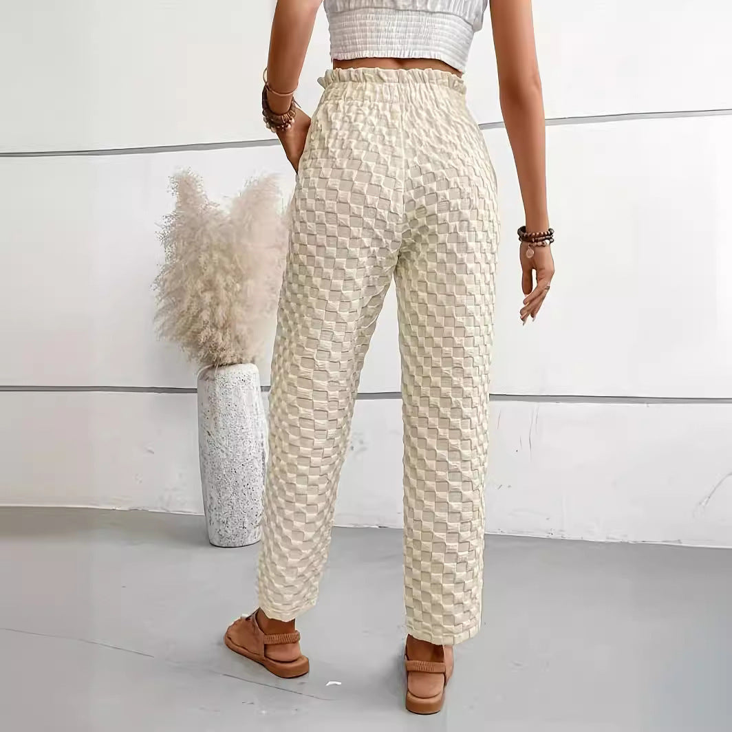 Buttoned Straight-Leg Trousers