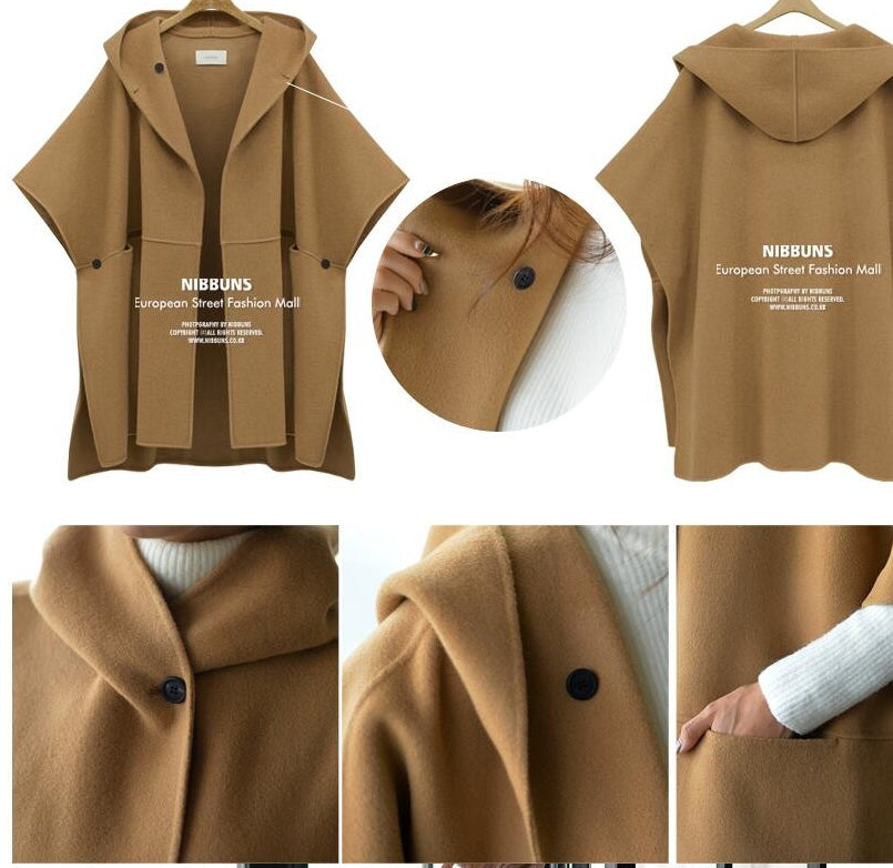 Hooded Oversized Batwing Cardigan