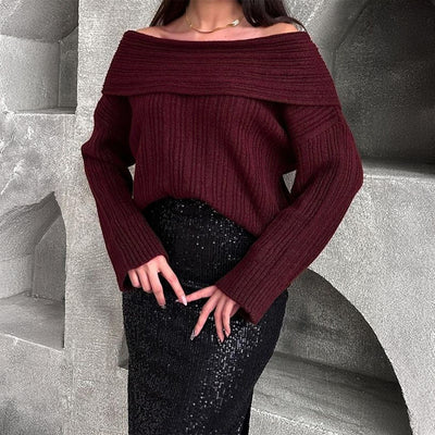 Loose Pullover Trumpet Sleeve Sweater