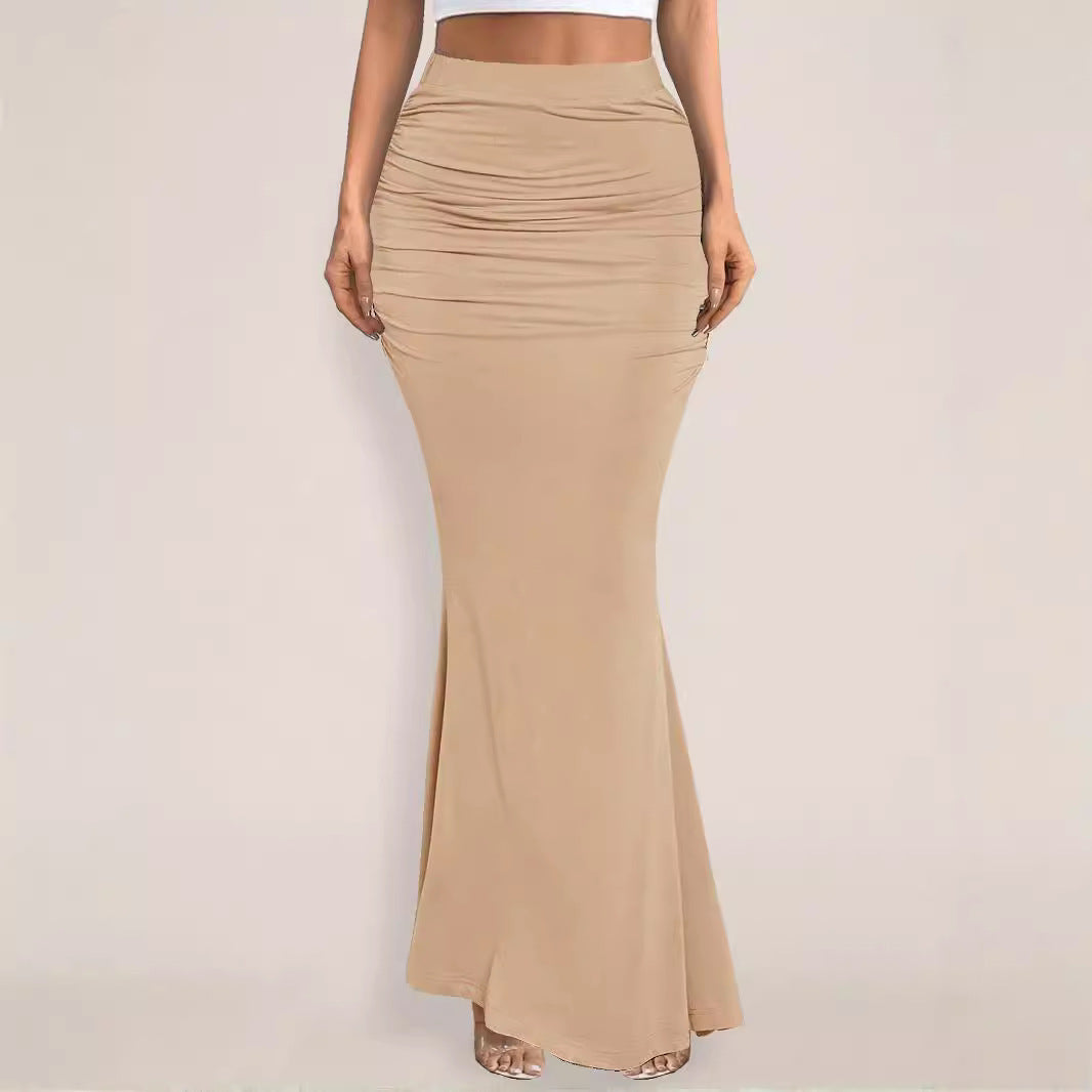 Sexy Slim Pleated Long Dress