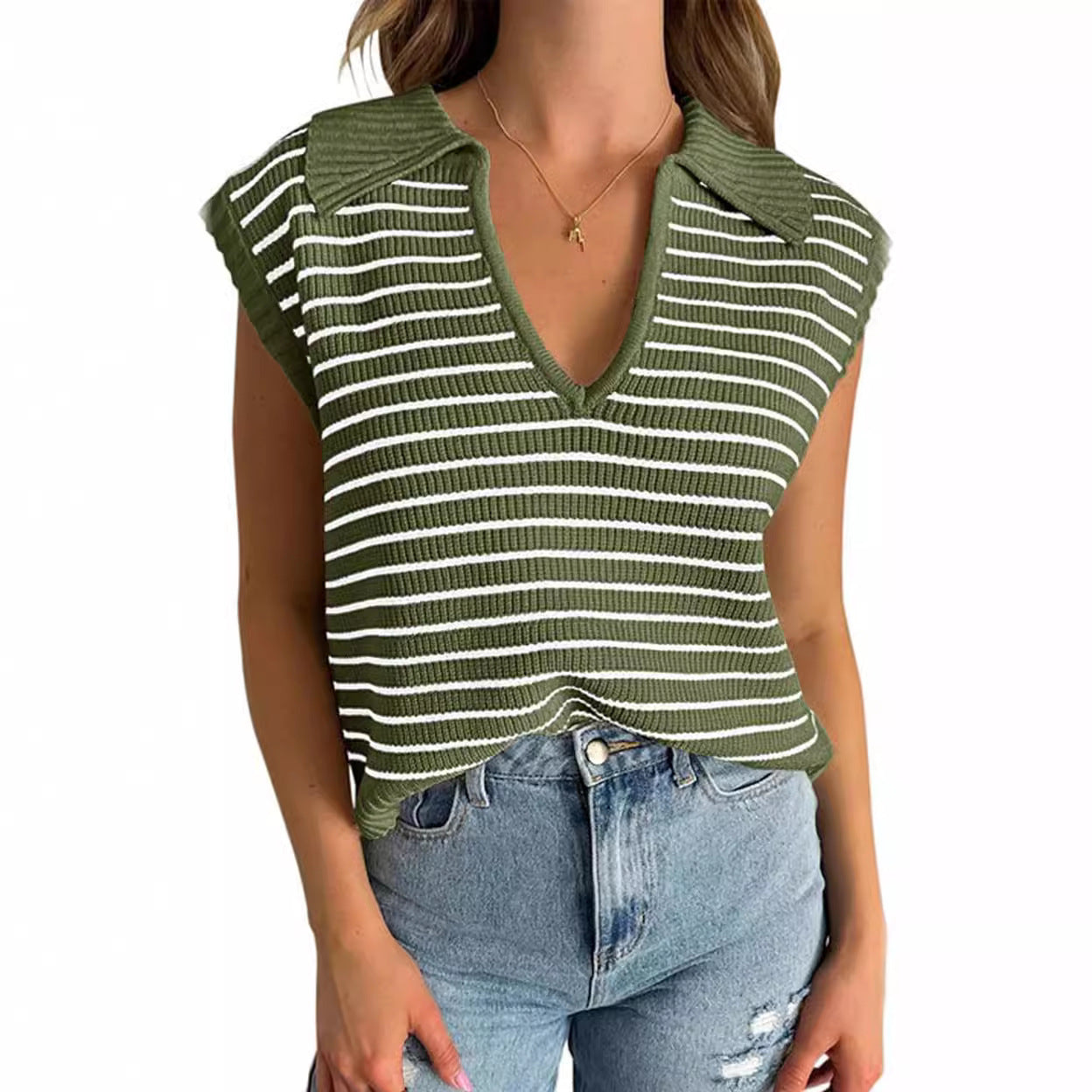V-neck Knitted Top