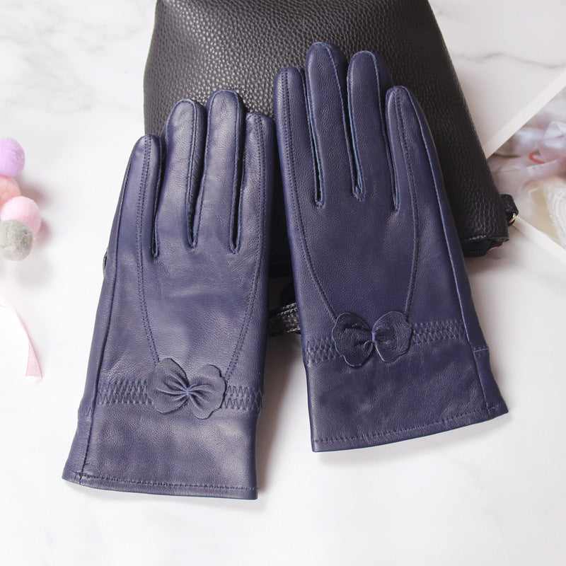 Butterfly Embellished Split-Finger Gloves