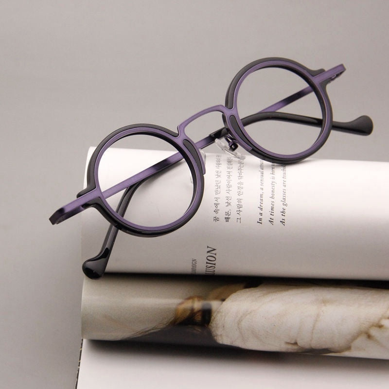 Retro Hawksbill Metal Round Frame Glasses