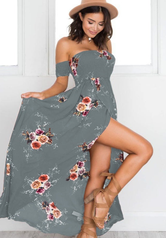 Boho Off-Shoulder Maxi Dress