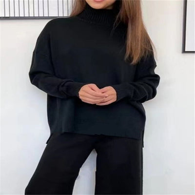 Knitted Turtleneck Sweater Tracksuit