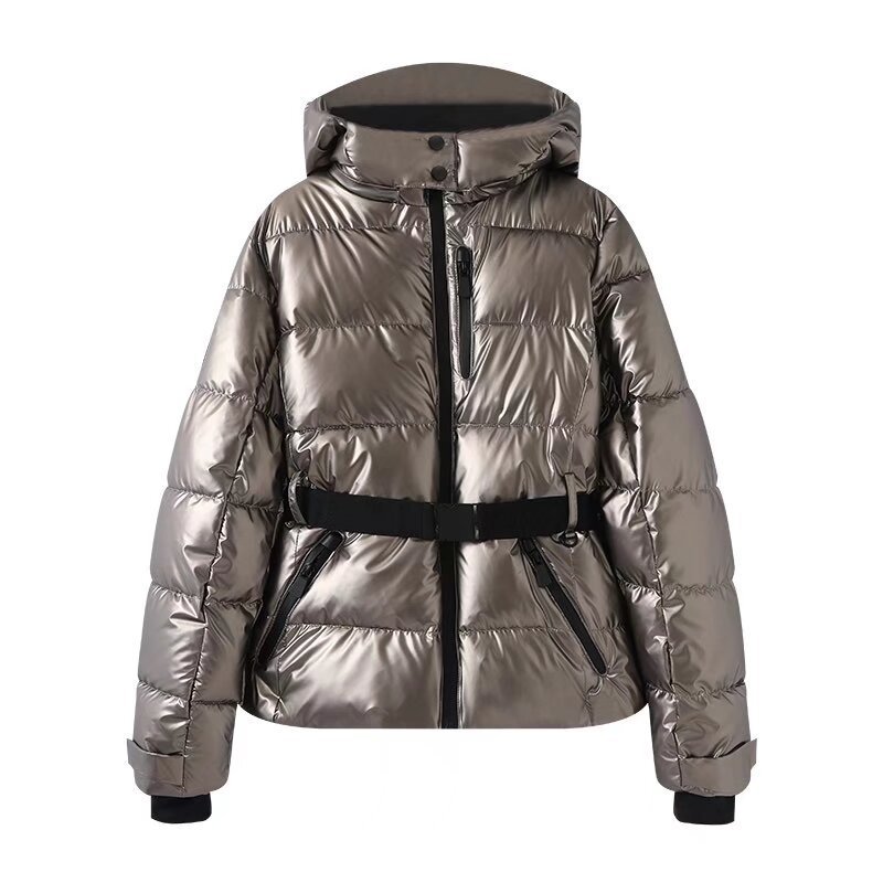 Waist-Slimming Belted Padded Jacket