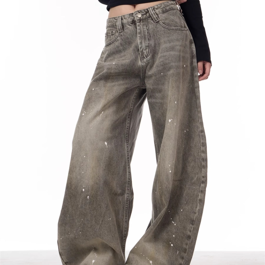 Splash-Ink Wide-Leg Jeans
