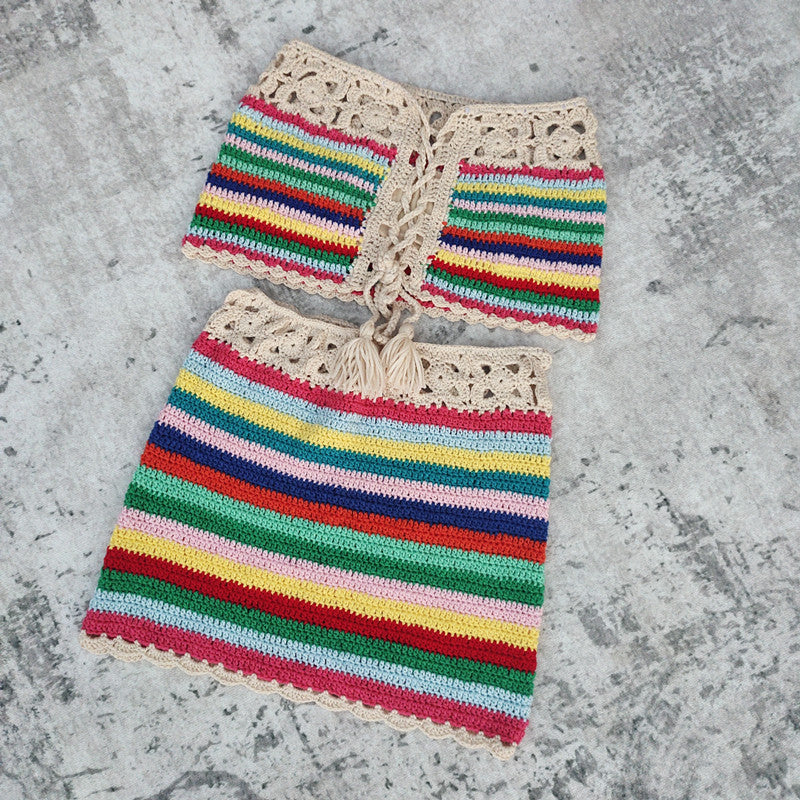 Handmade Crochet Bikini & Mini Skirt Set