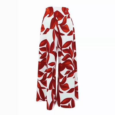 Printed High Waist Wide-leg Pants