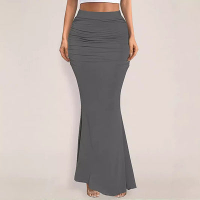 Sexy Slim Pleated Long Dress