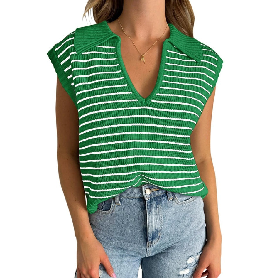 V-neck Knitted Top