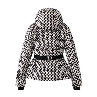 Waist-Slimming Belted Padded Jacket
